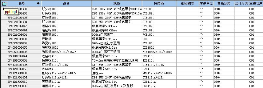 协尔ERP清晰明了的物料编码表单